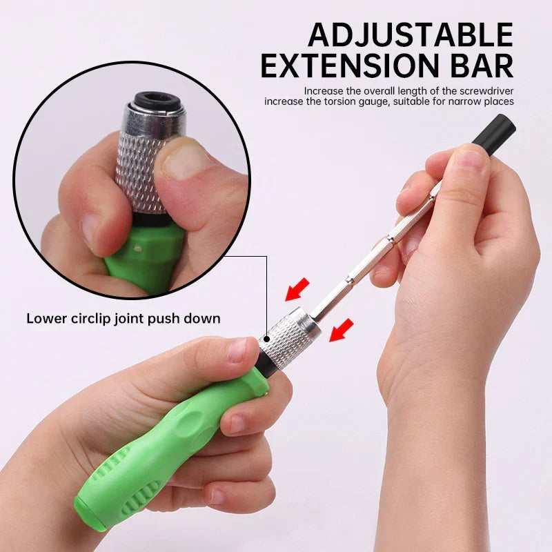 Precision Screwdriver Set 32-In-1 Magnetic Bits Repair Tool Kit For Phones And Tablets Green Handle Back To School 2025