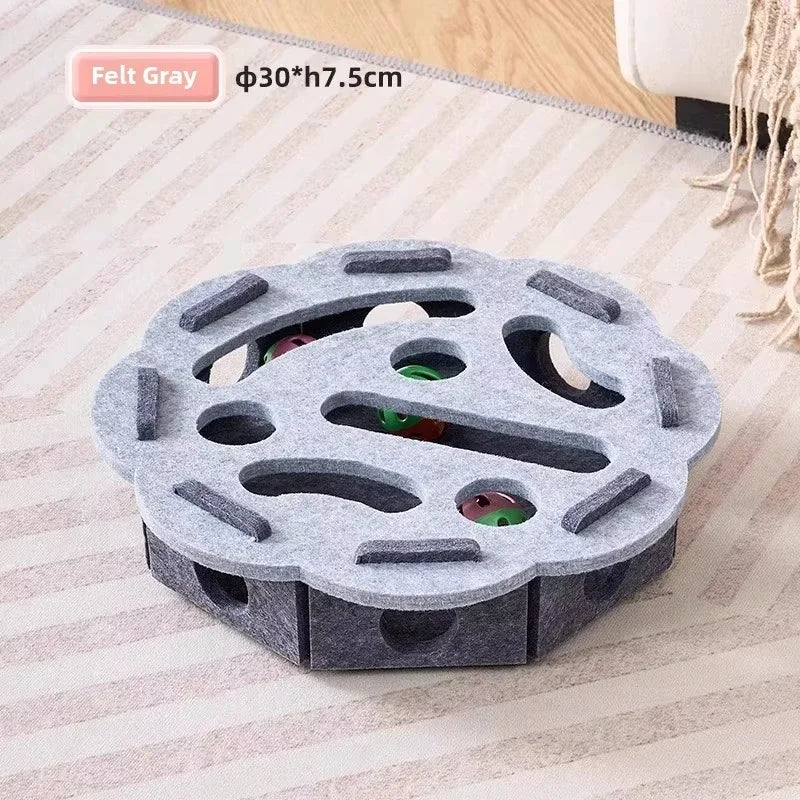 Cat Puzzle Toy Box With Ball Suede Felt Indoor Cat Exercise Entertainment Eco Friendly Gift 2026 TikTok Viral