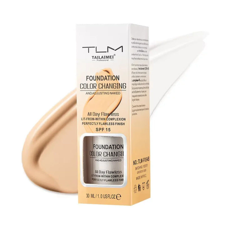 colour-Changing Liquid Foundation with SPF - Long-Lasting Waterproof Oil-Control Sunscreen Cream 30ml