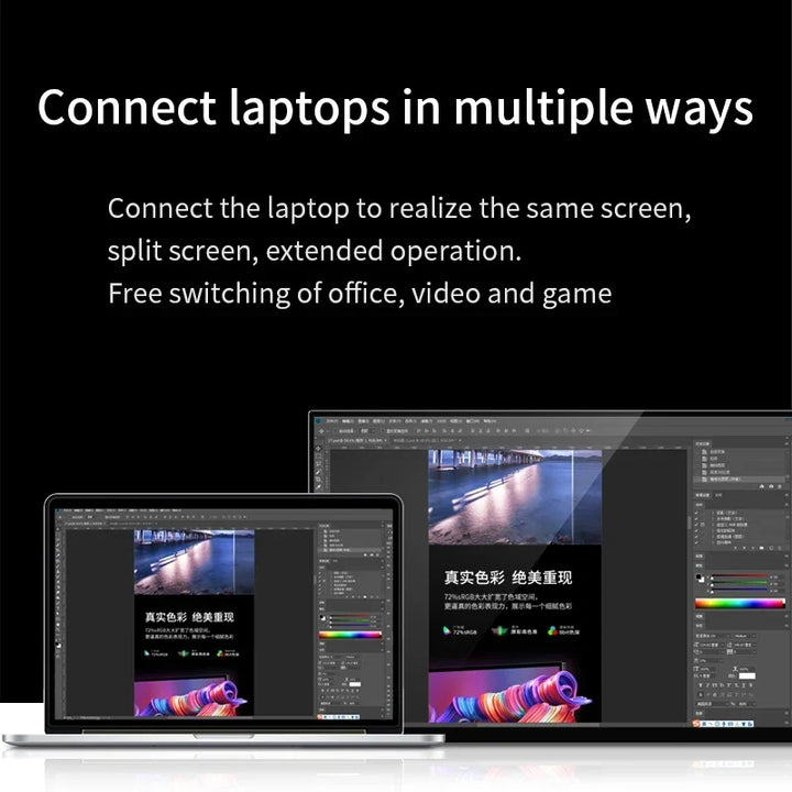 OLED 13.3 Portable Monitor Metal Frame Travel Display
