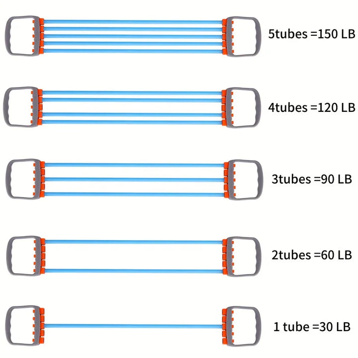 Rubber Tube Chest Expander Fitness Equipment - Adjustable Resistance for Arm &amp; Pectoral Training