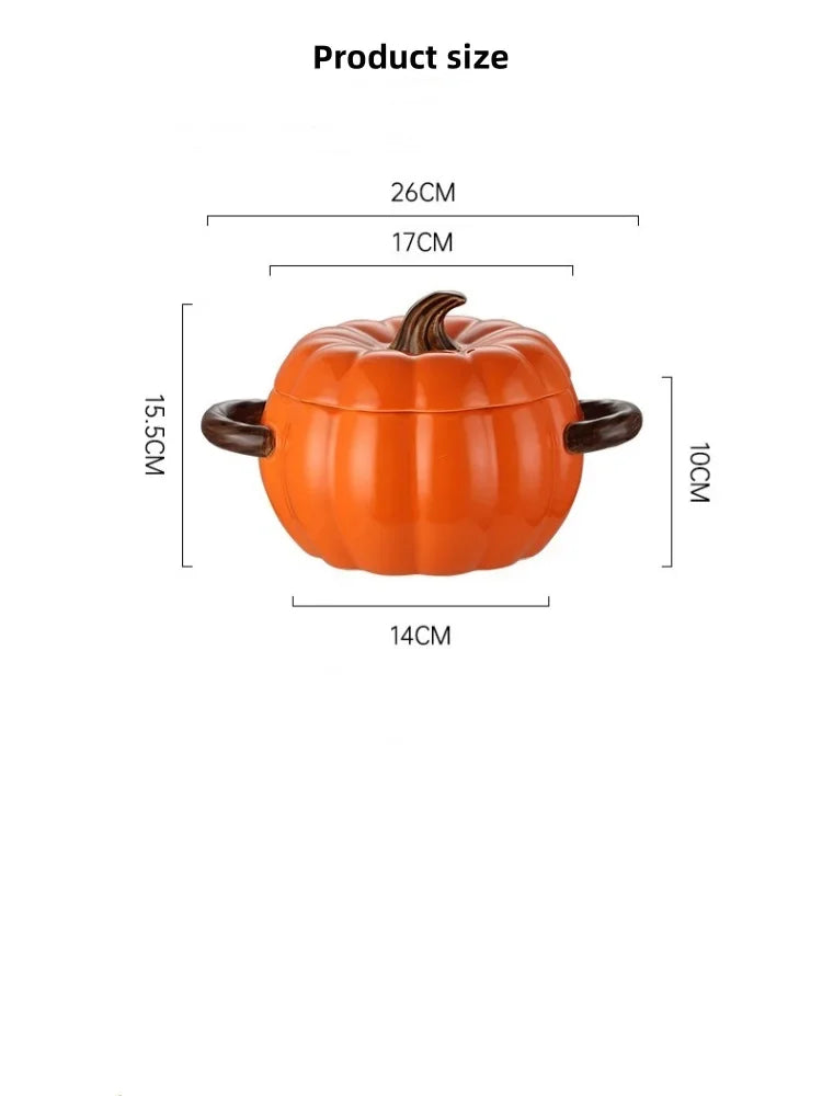 Ceramic Soup Pot Pumpkin Lid Porcelain Large Fall 2025