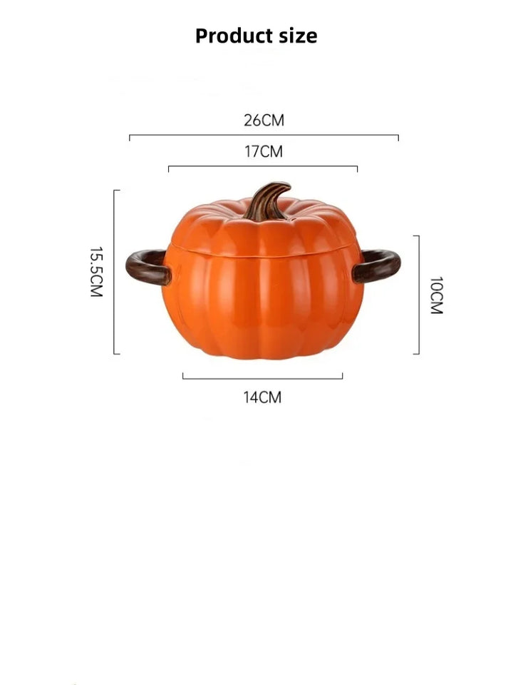 Ceramic Soup Pot Pumpkin Lid Porcelain Large Fall 2025