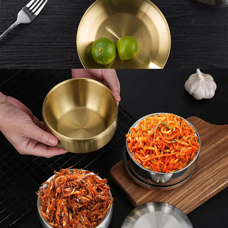 Stainless Steel Double Layer Rice Bowl With Lid Insulated