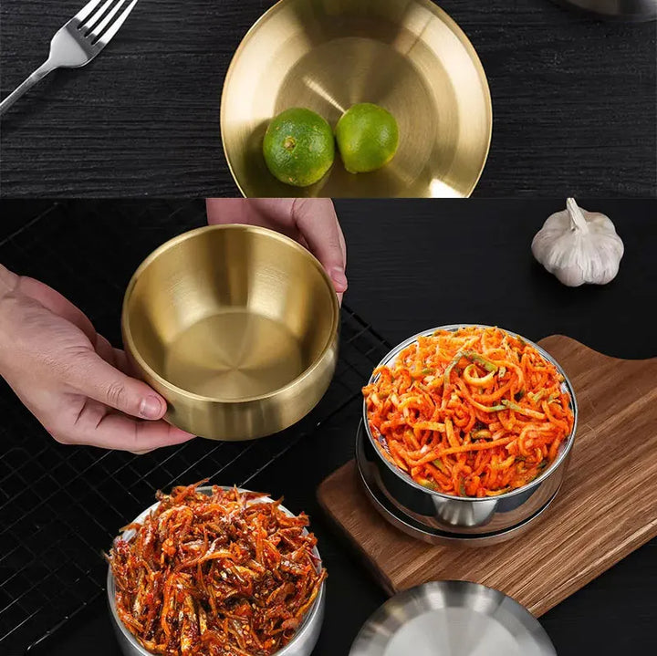 Stainless Steel Double Layer Rice Bowl With Lid Insulated