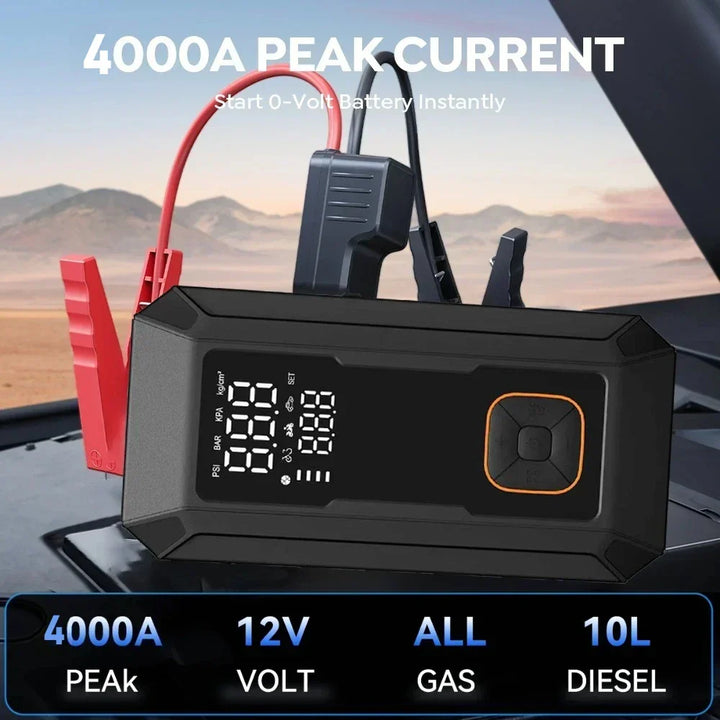 Car Jump Starter All-In-One Air Pump Tire Inflator Portable Power Bank LED Light Fall 2025