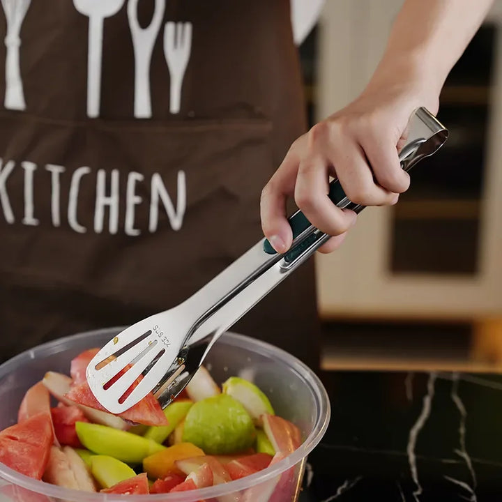 Non Slip Stainless Steel Food Tongs for Meat Salad Bread Clip Cooking Tools