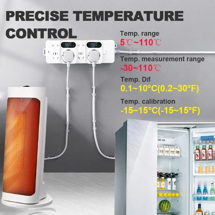 Smart Thermostat Socket With 3M NTC Sensor WiFi Outlet Plug Fall 2025 Smart Home Trend Remote Temperature Control