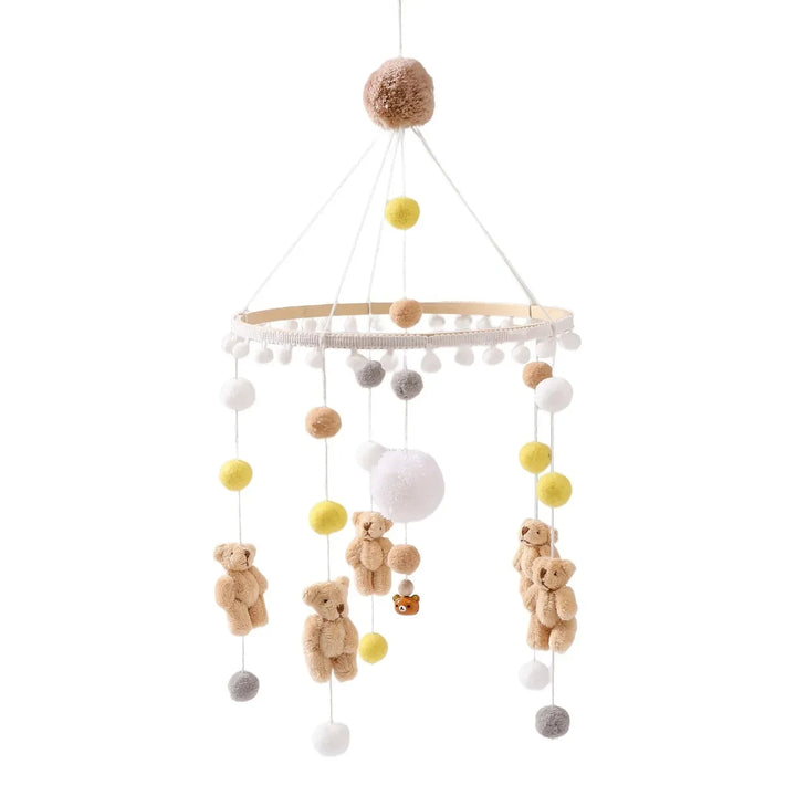 Wooden Crib Mobile Bracket Newborn Sensory Toys Soothing