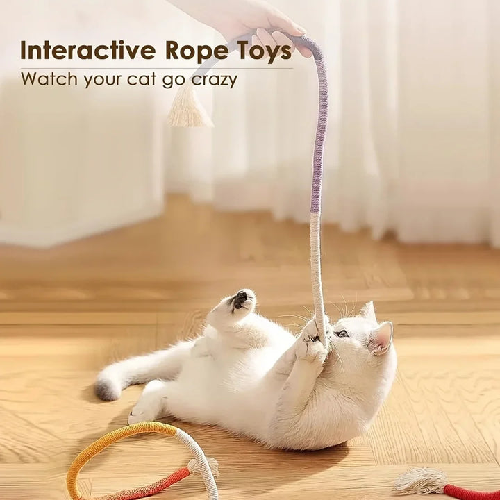 Cotton Cat Chew Toy for Teeth Cleaning - Catnip Rope Teething Toy for Indoor Cats