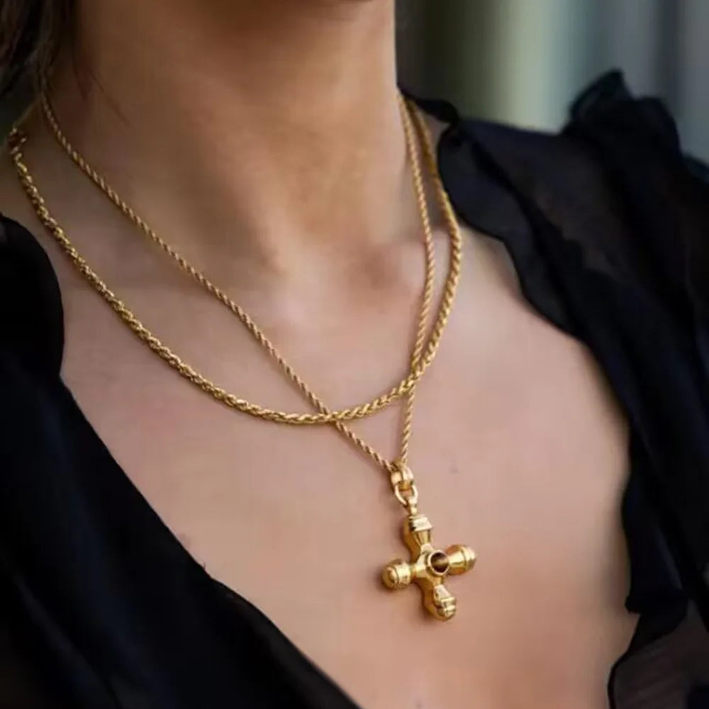 Layered Gold Tone Necklace Set With Resin Stone Pendants Boho Statement jewelry Gift Idea Fall 2026
