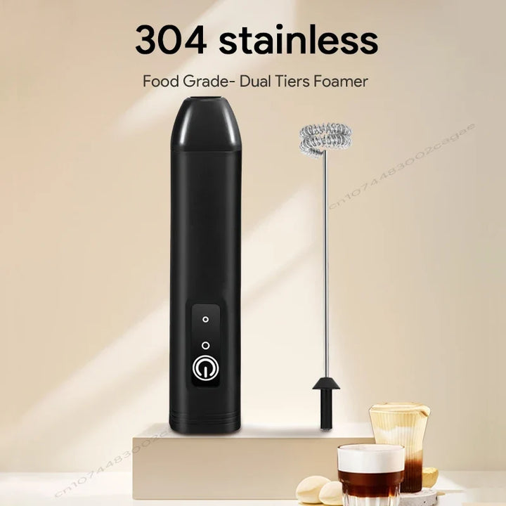 USB Rechargeable Electric Milk Frother 3-Speed – Handheld Foam Maker Egg Beater Coffee Drink Wand 2026
