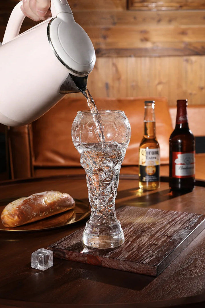 Beer Glass Cup Soccer Themed Premium Trophy Style For Man Cave Decor Fall 2026 Gift For Football Fans