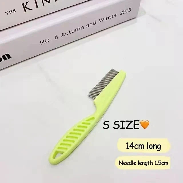 Stainless Steel Pet Grooming Comb - Flea &amp; Shedding Brush for Cats &amp; Dogs, Massage Tool
