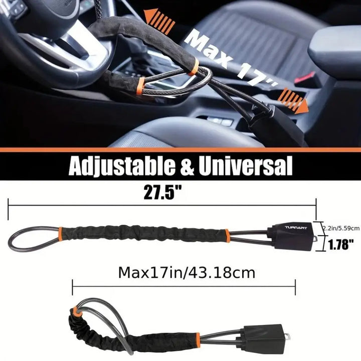 Universal Car Steering Wheel Lock with Seatbelt Buckle – 3-Key Anti-Theft Security Device 2026