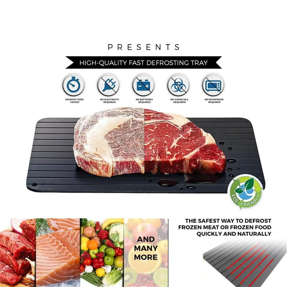 Fast Defrosting Aluminum Tray With Brush Thaw Board