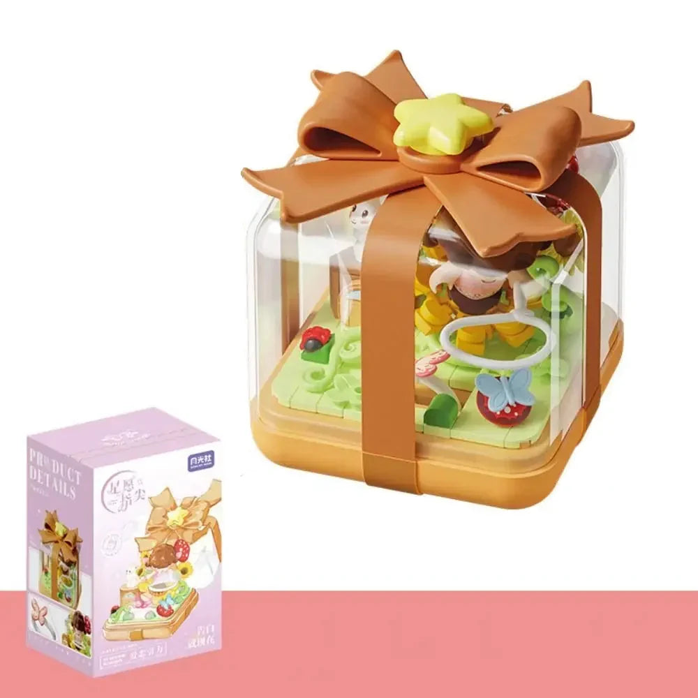 Plastic Building Block Flower Ring Box - DIY Decoration for Kids, Safe ABS Material