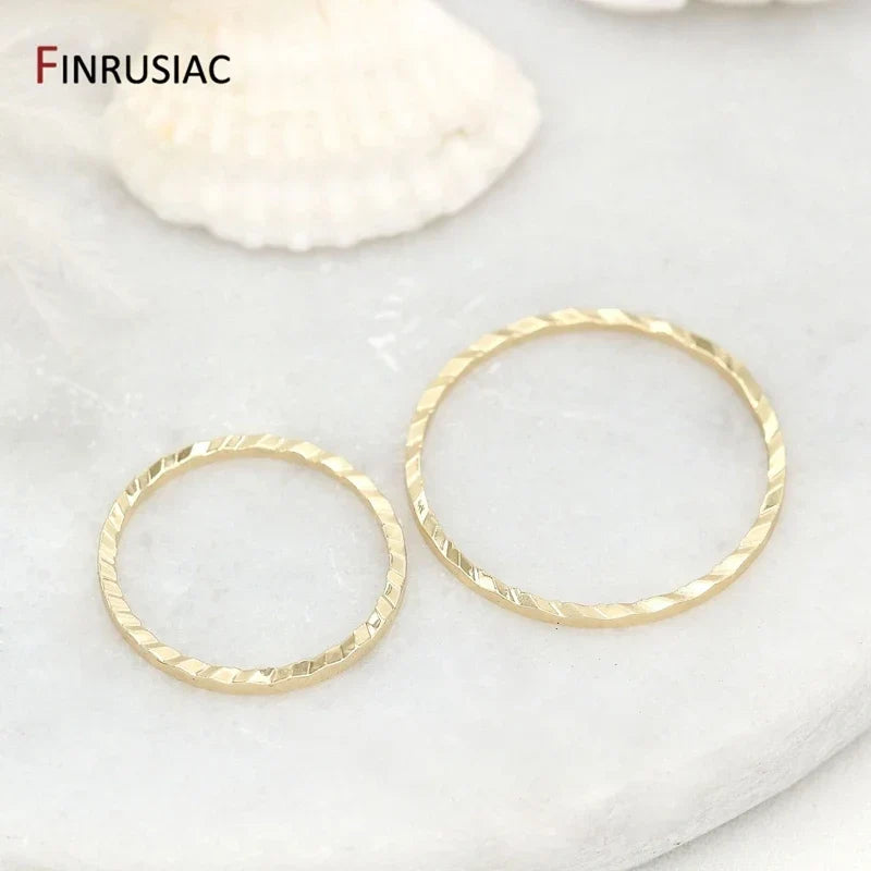 14K Gold Plated Brass jewelry Ring Connectors Pack 10Pc