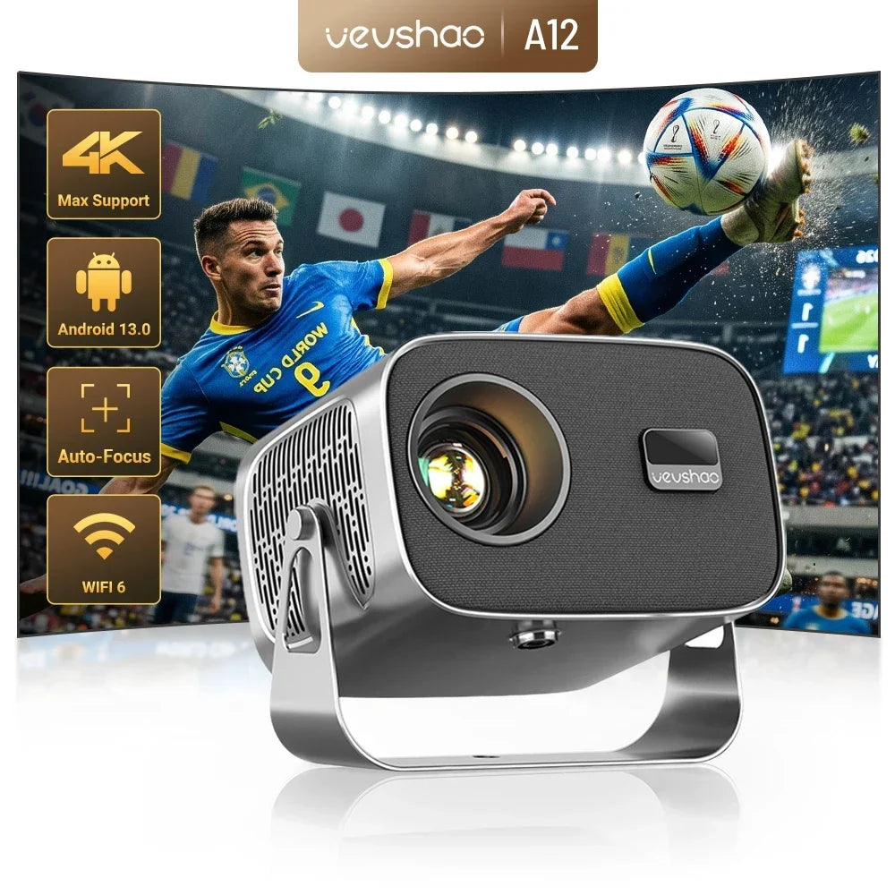 Android Projector A12 Mini 4K Ready 350 ANSI Lumens WiFi 6 Built In Speaker Back To School 2026