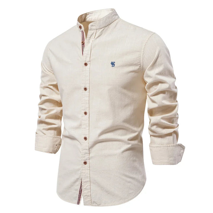 Cotton Long Sleeve Shirt for Men - Solid color Casual Wear, High Quality