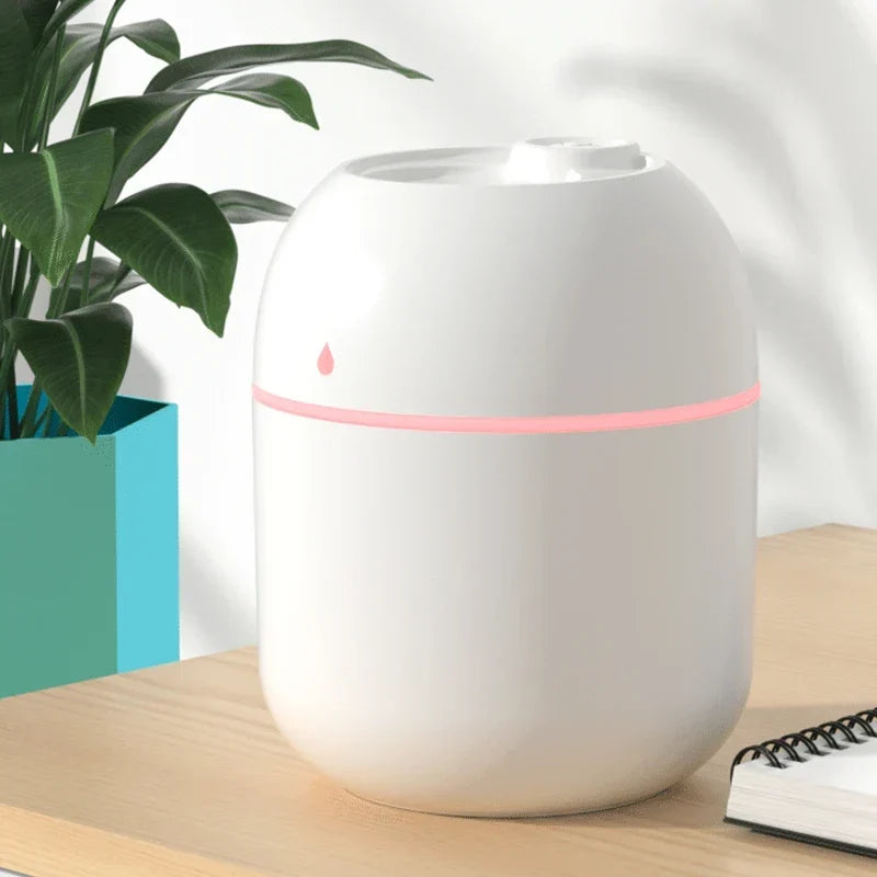 Portable USB Ultrasonic Air Mini Humidifier Diffuser with LED Lamp - Car Purifier Aroma Mist Maker for Home &amp; Travel