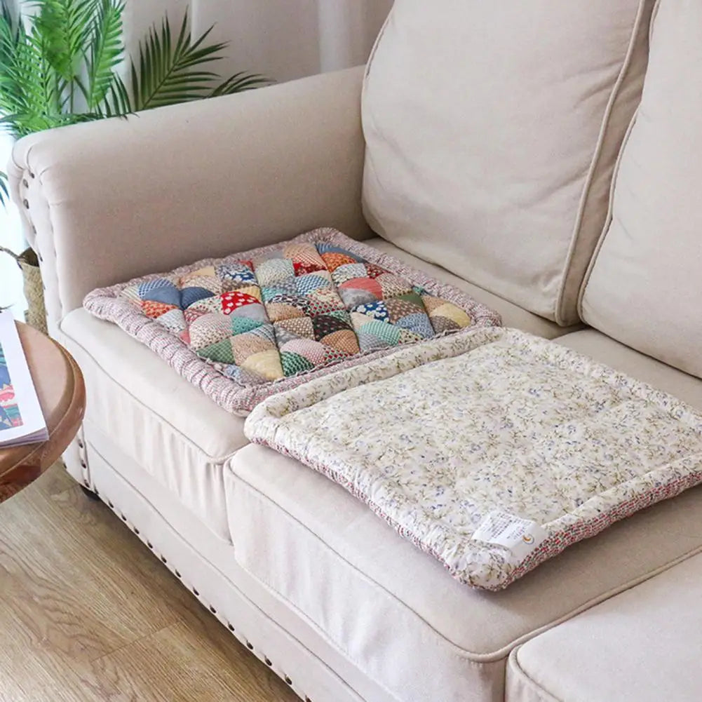 Cotton Sofa Cover Bohemian Plush Non-Slip Thickened Floral Cushion Protection