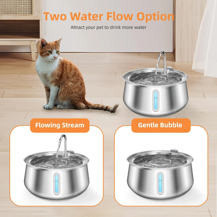 Stainless Steel Cat Water Fountain 4L - Automatic Multi-Layer Filtration Pet Drinking Dispenser