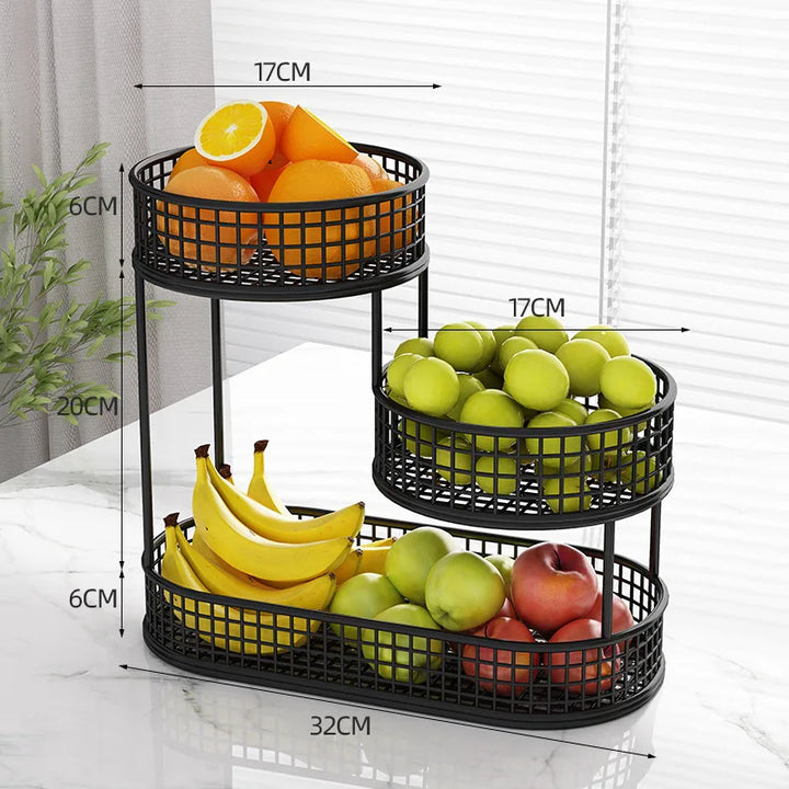 Fruit Basket Stand Three Tier Stainless Steel Mesh Organizer Fall 2026 Home Decor Space Saving