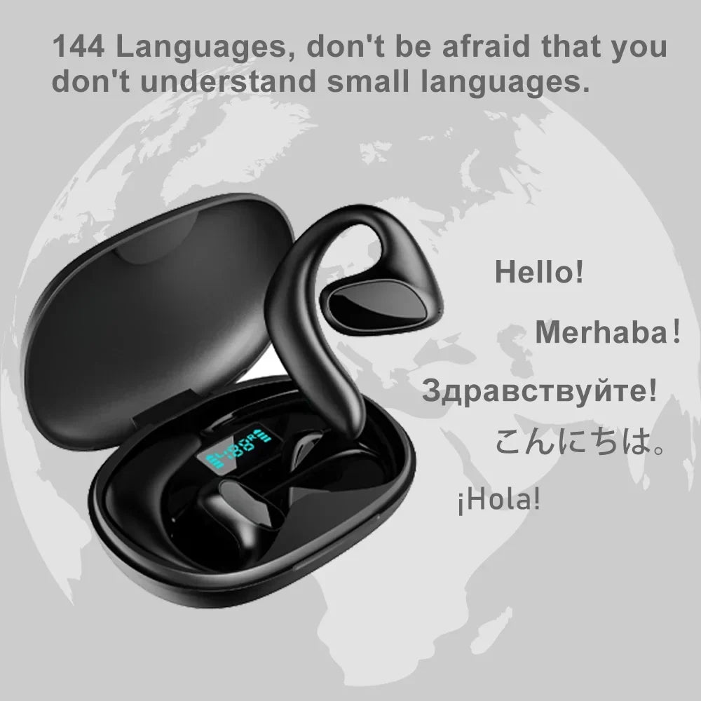 M8 Translator Earbuds - 144 Language Two-Way Device, 97% Accuracy, Music &amp; Calling Support