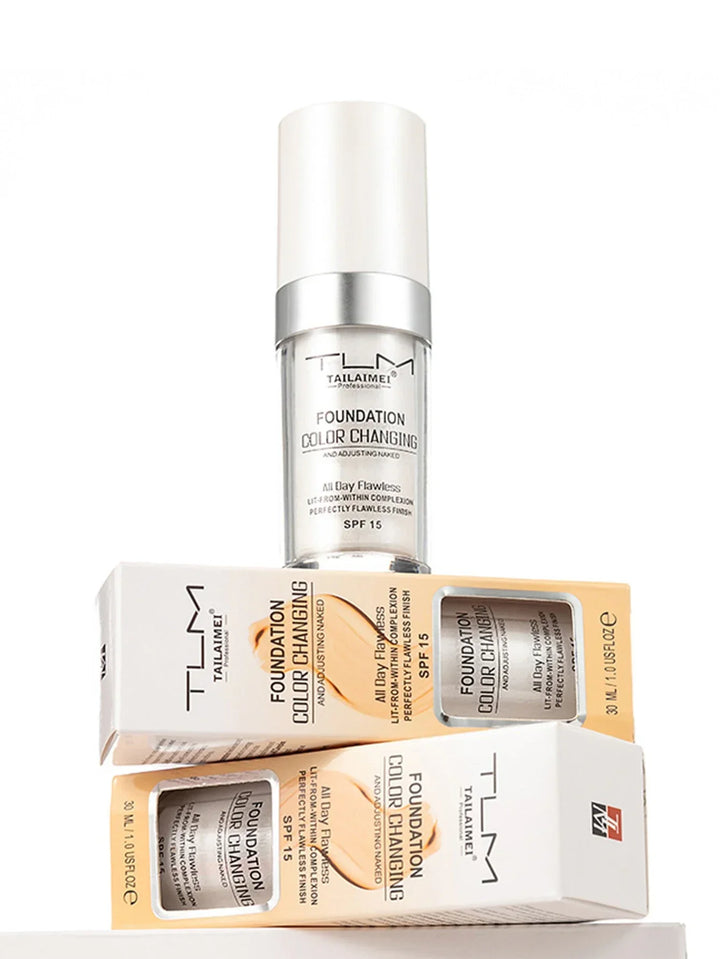 colour-Changing Liquid Foundation with SPF - Long-Lasting Waterproof Oil-Control Sunscreen Cream 30ml