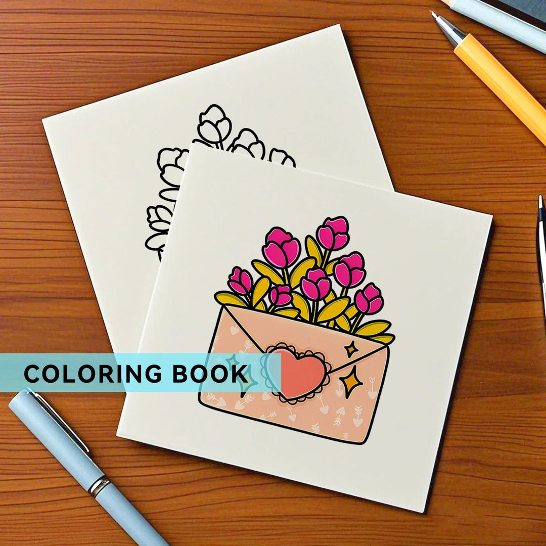 colouring Book Adult Doodles Cozy Hearts Theme Fall 2025 Stress Relief Gift Idea