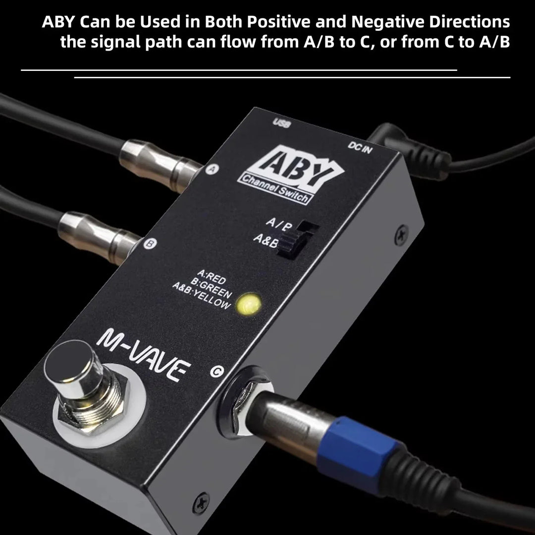 M-VAVE ABY Line Selector Pedal – True Bypass AB Box Mini Guitar Bass Channel Switch 2026
