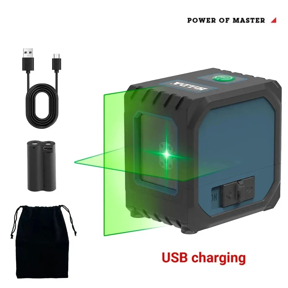 Mini Laser Level with Self-Leveling Green Beams - USB Charging Home Tools