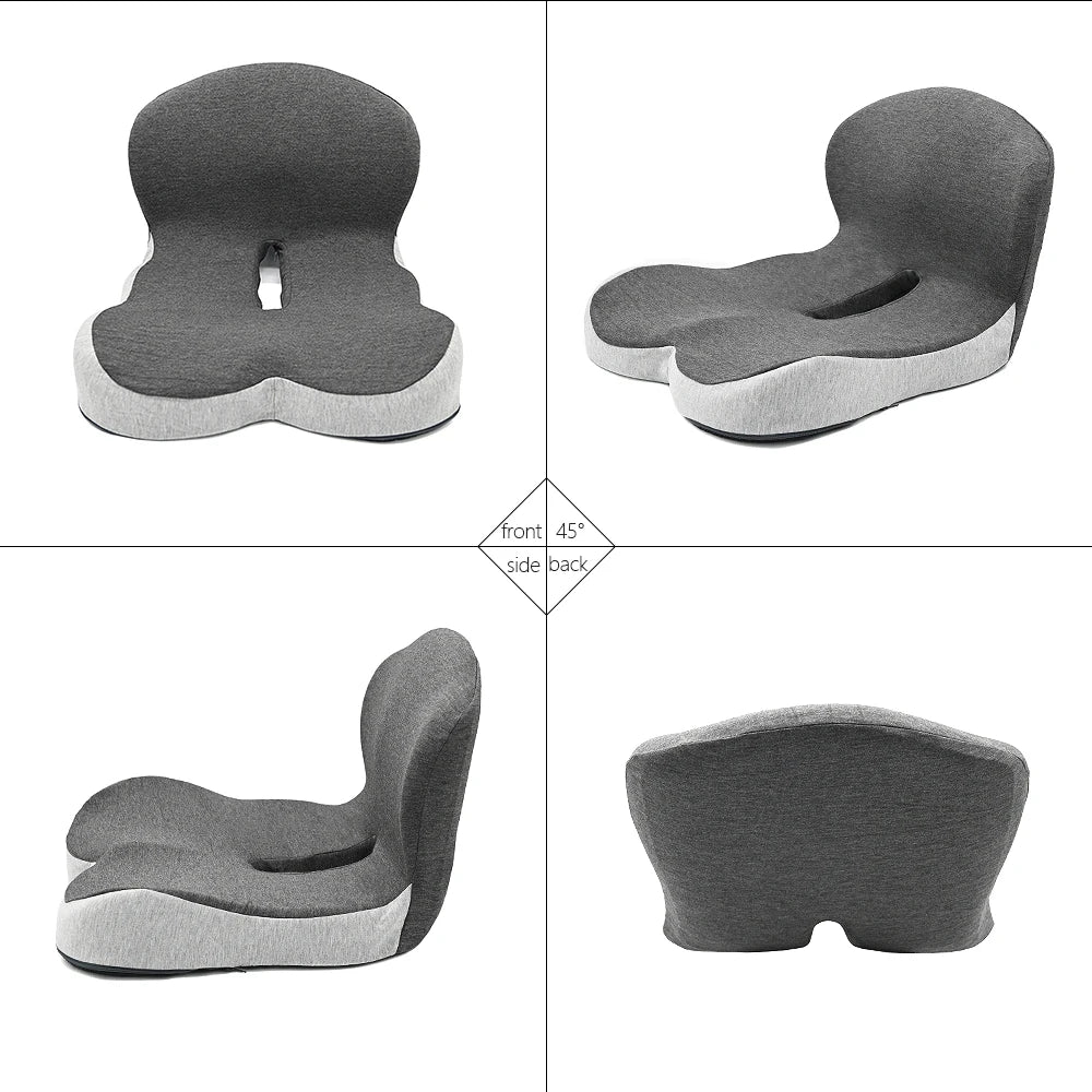 Memory Foam Seat Cushion – Ergonomic Lumbar Support for Office Chair and Car, Stress Relief
