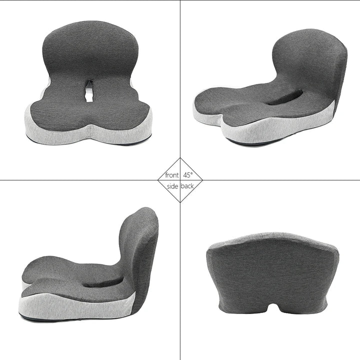 Memory Foam Seat Cushion – Ergonomic Lumbar Support for Office Chair and Car, Stress Relief