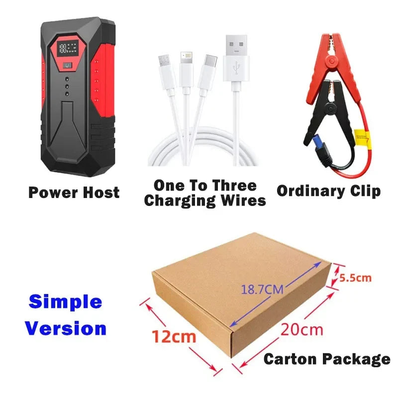 Car Jump Starter Power Bank 18000mAh 1200A Peak Emergency Booster for 12V Vehicles Fall 2025 Road Trip Safety