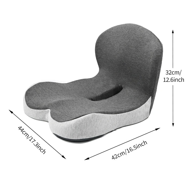 Ergonomic Memory Foam Seat Cushion with Back Support – Lumbar Relief for Office Chair Car Wheelchair 2026