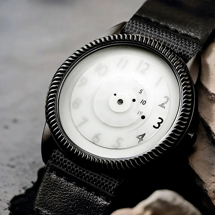 Quartz Handless Watch Canvas Strap Minimalist Style