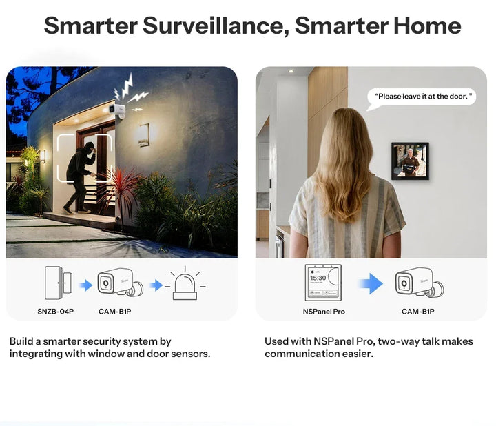 Outdoor Security Camera 2K HD AI Human Detection IP65 Weatherproof 180 Degree Pan Fall 2026 Works With Alexa Google Home