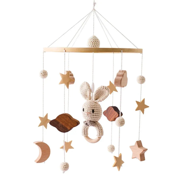 Baby Crib Mobile Wooden Nursery Newborn Sensory Toys