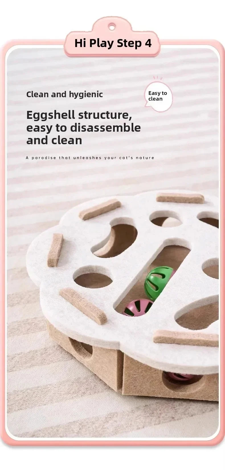 Cat Puzzle Toy Box With Ball Suede Felt Indoor Cat Exercise Entertainment Eco Friendly Gift 2026 TikTok Viral
