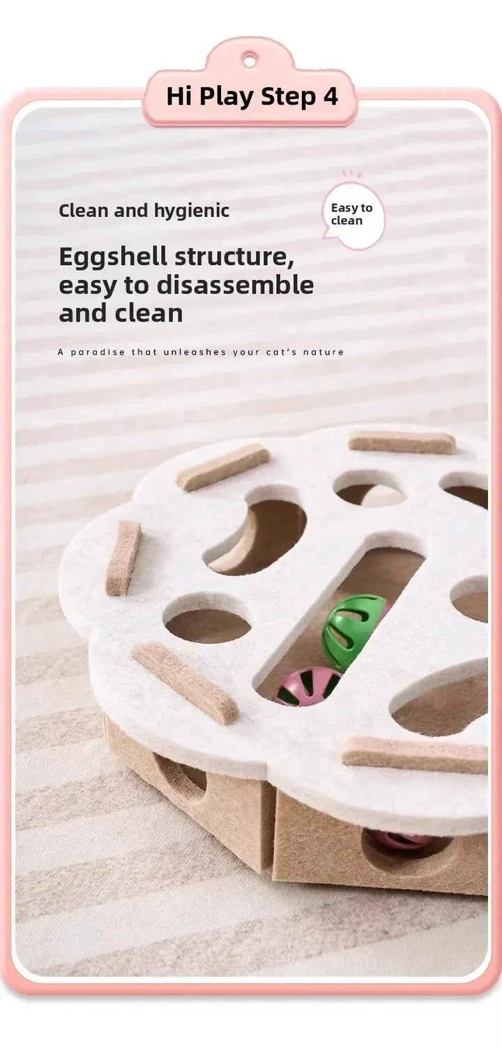 Cat Puzzle Toy Box With Ball Suede Felt Indoor Cat Exercise Entertainment Eco Friendly Gift 2026 TikTok Viral