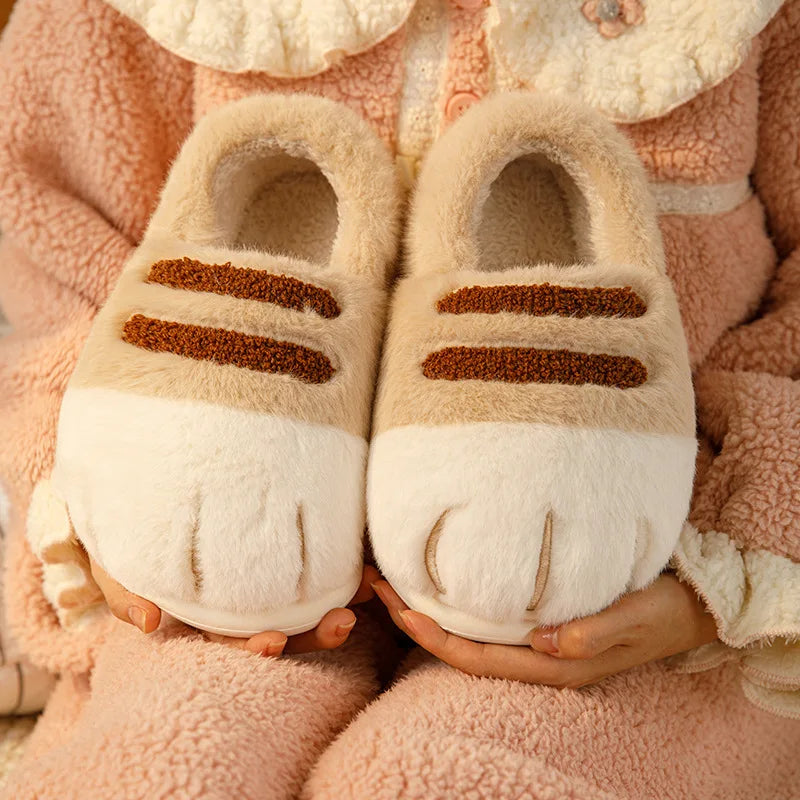 Soft Unisex Slippers For Kids - Cozy Cat Design, Plush Lining, Indoor Wear At Home