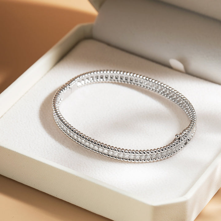 Moissanite 2mm Bracelet 18K Gold Plated Tennis Bangle
