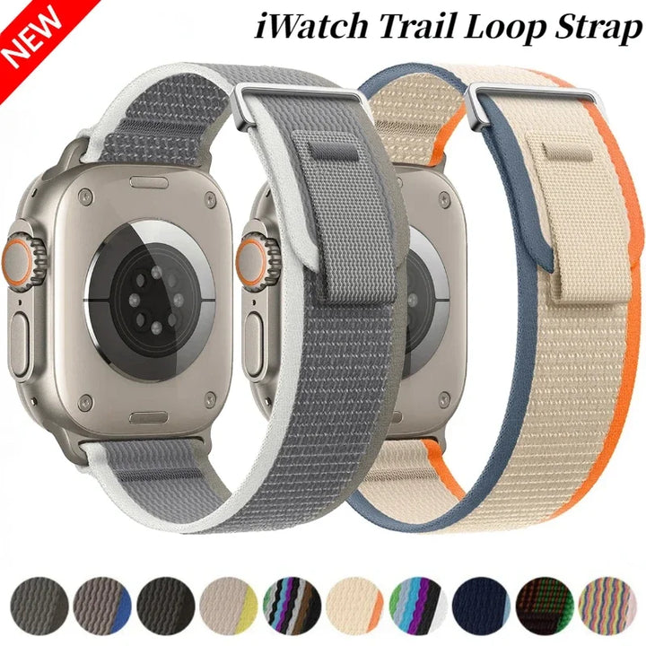 Nylon Trail Loop Apple Watch Band - Breathable Sport Strap for Ultra 3 2, Series 11 10 9 8 7 41-49mm
