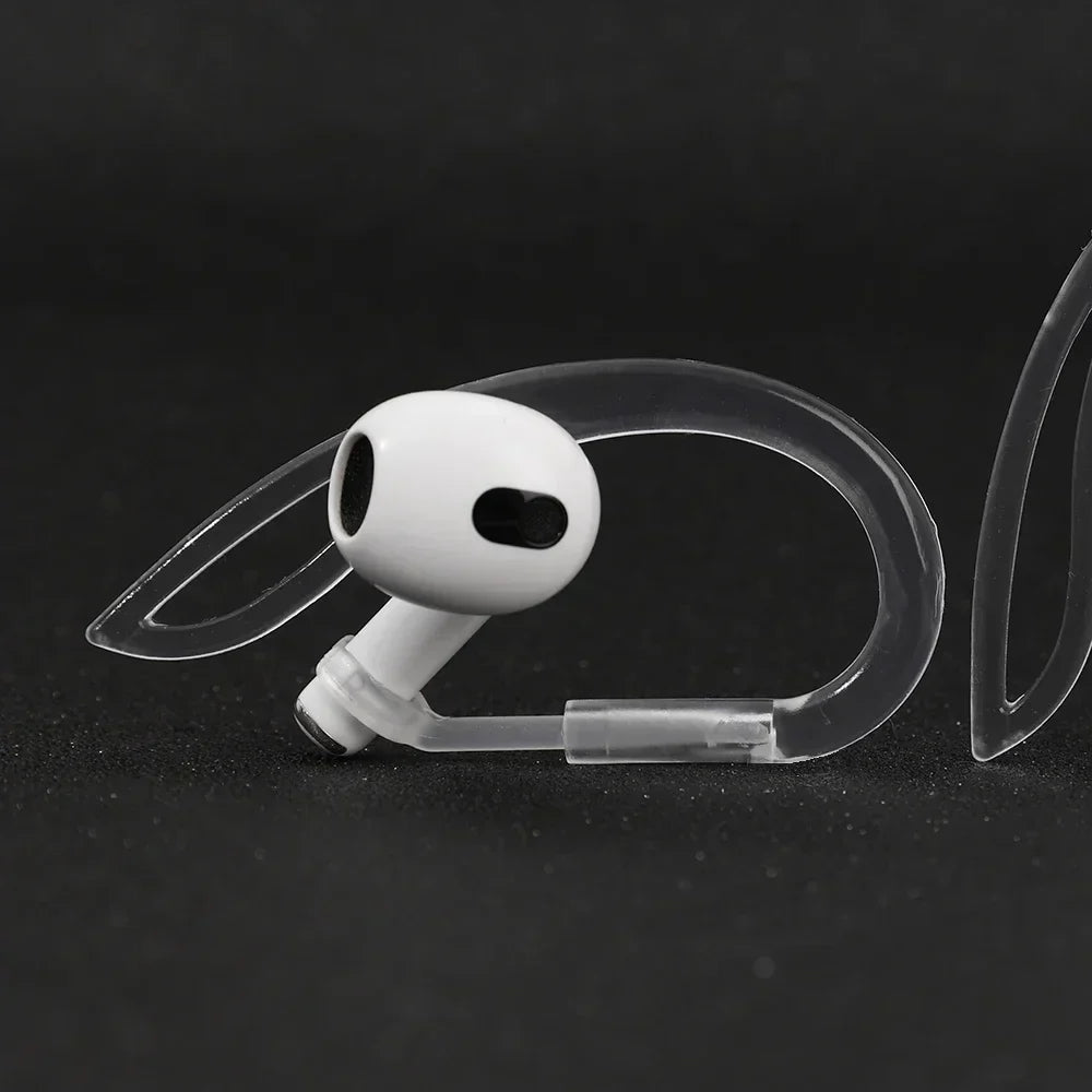 Transparent Silicone Ear Hooks for Airpods Adjustable Anti-Slip Sports Accessories