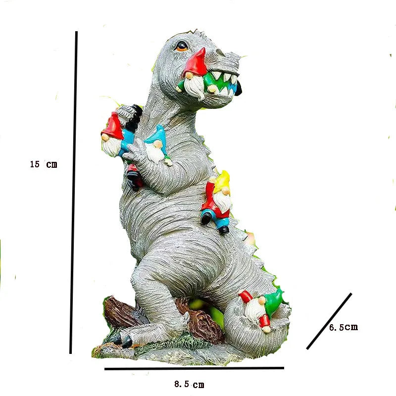 Dinosaur Statue 17cm Resin Garden Figurine - Humorous Fantasy Sculpture for Outdoor Decor, TikTok Viral Fall 2026 Gift