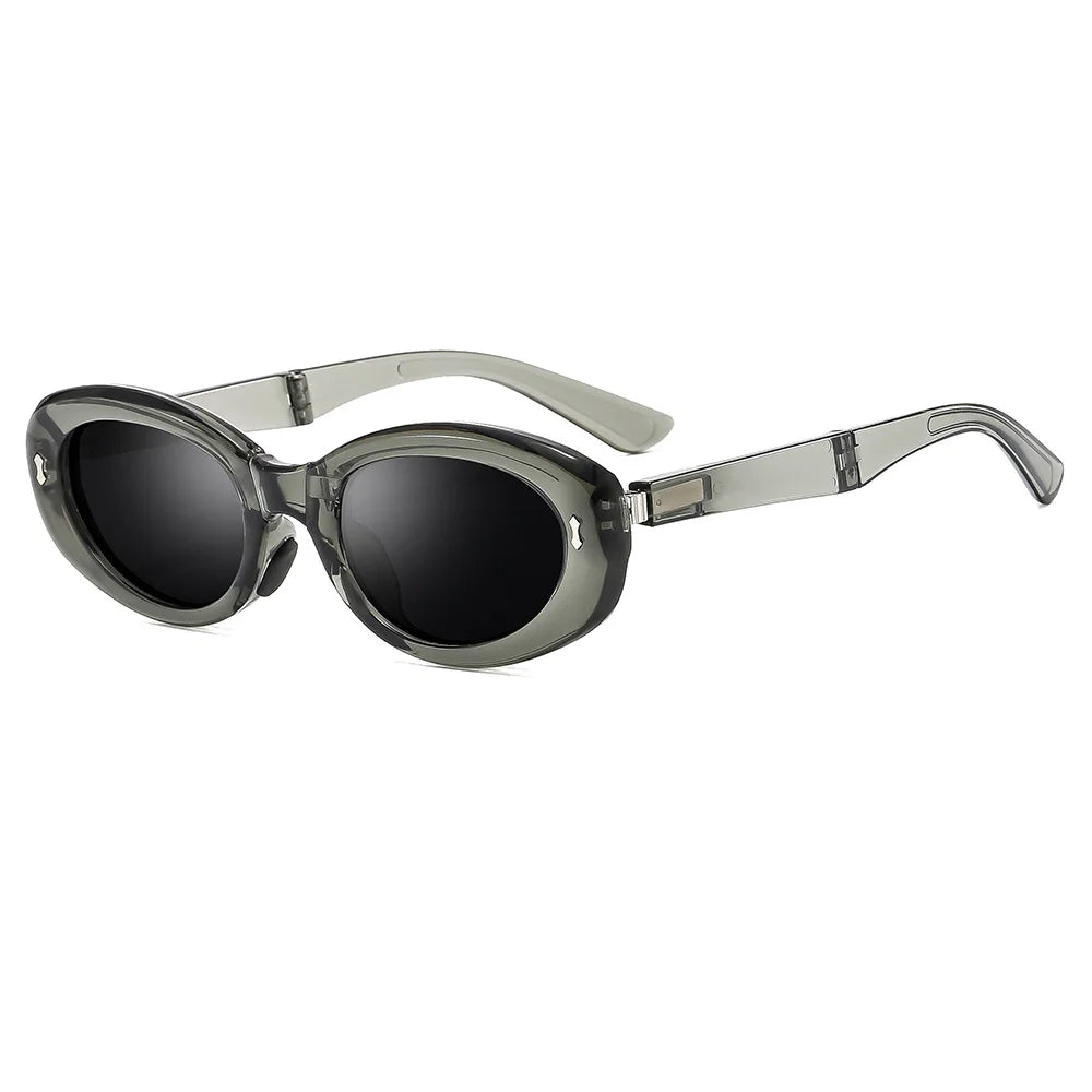 Sunglasses Folding Elliptical Frame Vintage Retro Eyewear Summer 2026 AntiReflective UV Protection