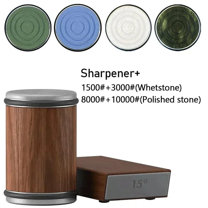 Rolling Diamond Knife Sharpener Kit with Magnetic Holder – 15° &amp; 20° Angle Roller Kitchen Tool 2026