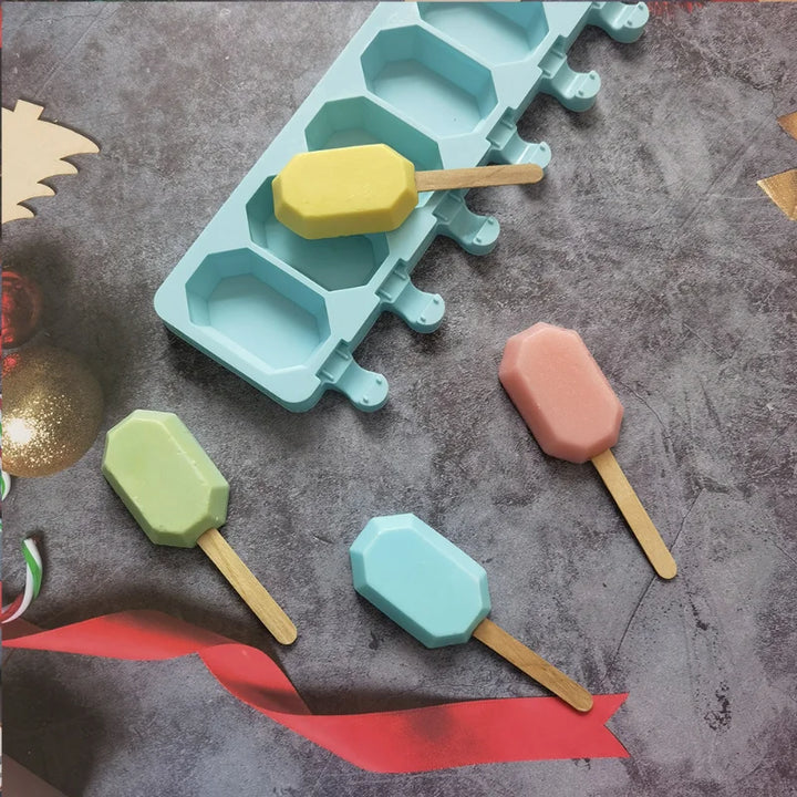 Hexagon Silicone Baking Mold, 8 Cavity Non-Stick Treat Mould for Ice Cream, Chocolates, and Cake Pops